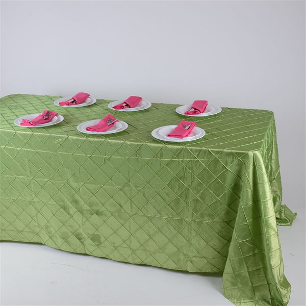 APPLE GREEN 90 inch x 132 inch PINTUCK Tablecloth