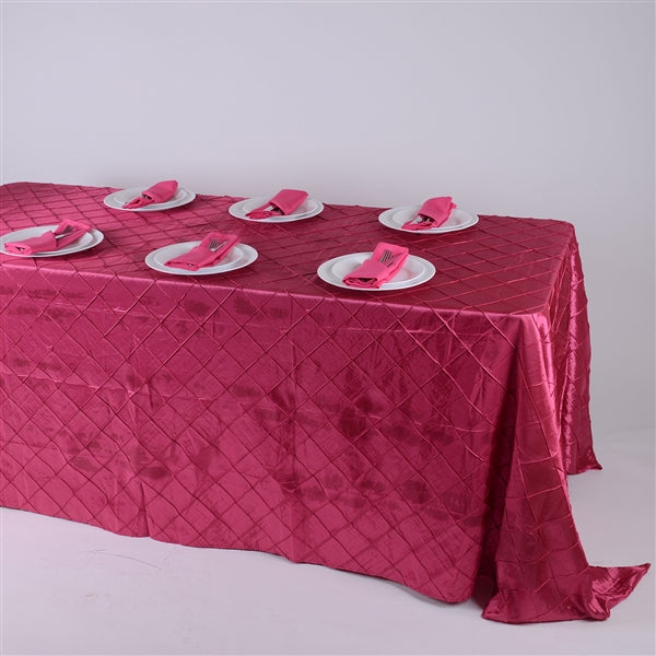 FUCHSIA 90 inch x 132 inch PINTUCK Tablecloth