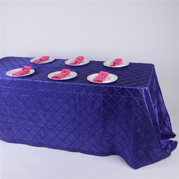 PURPLE 90 inch x 156 inch PINTUCK Tablecloth