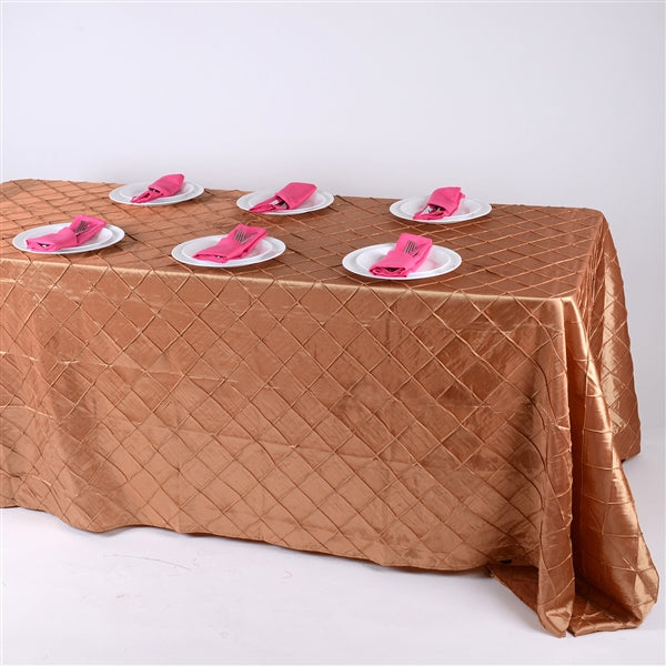 GOLD 90 inch x 156 inch PINTUCK Tablecloth