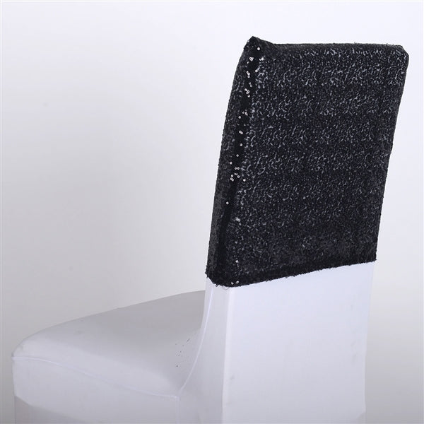 BLACK Duchess SEQUIN Chair Top Covers