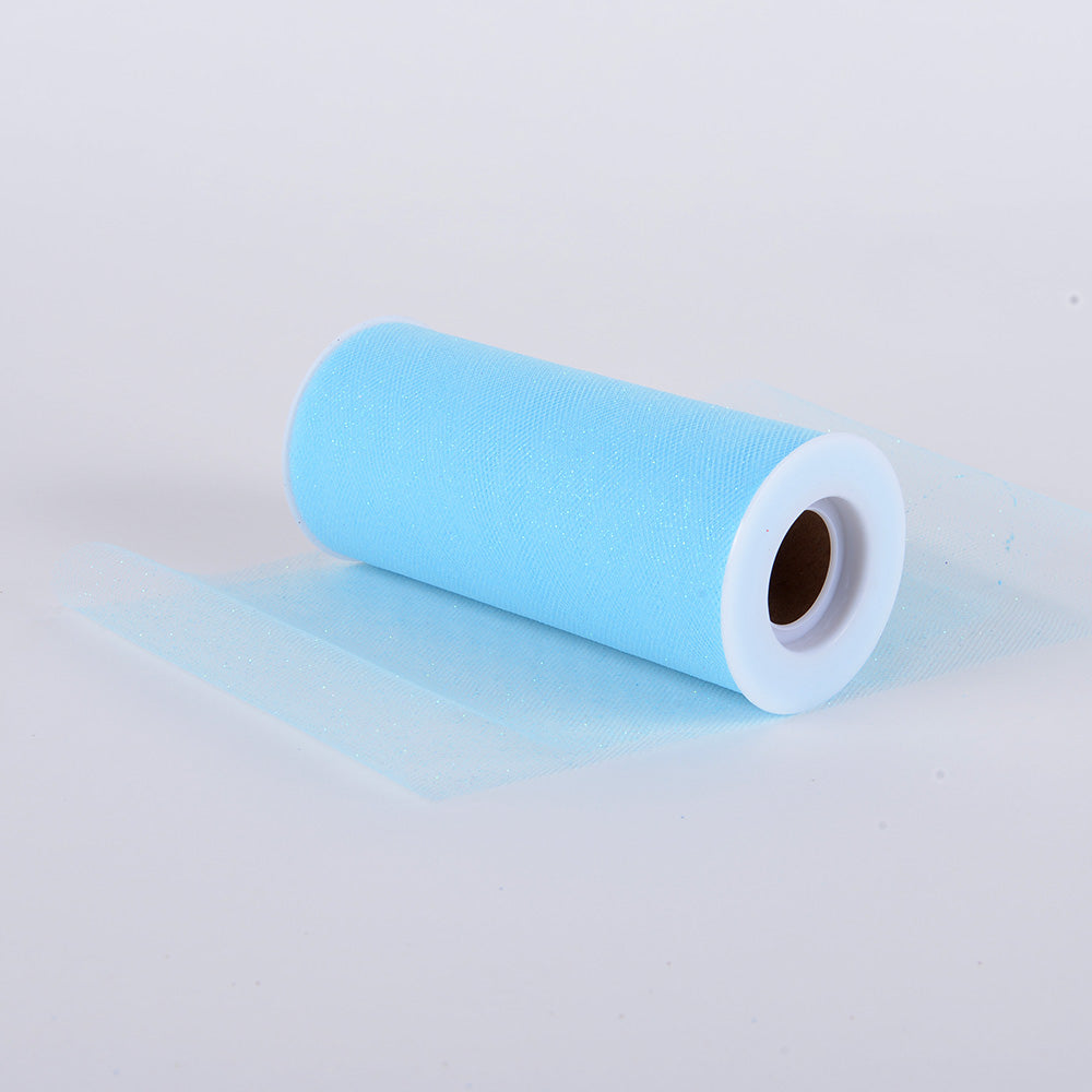 Light Blue Glitter Tulle 6x10 Yards