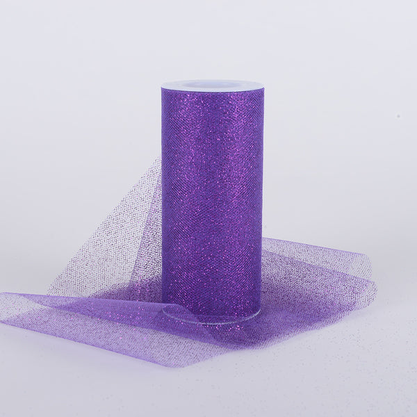 Purple Premium Glitter Tulle Fabric ( W: 6 Inch | L: 10 Yards )