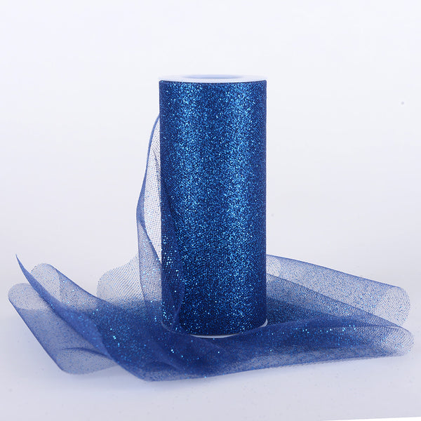 Roll 6 Inch x 10 Yards Glitter Tulle – Tagged Navy Blue– Your