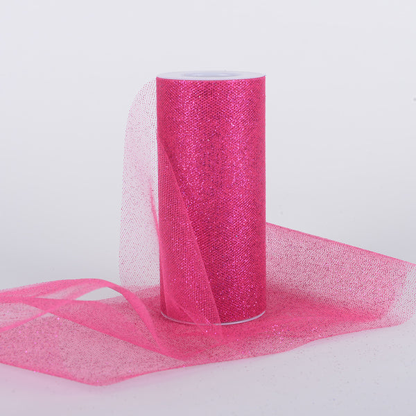 FUCHSIA Glitter Tulle 6x10 Yards