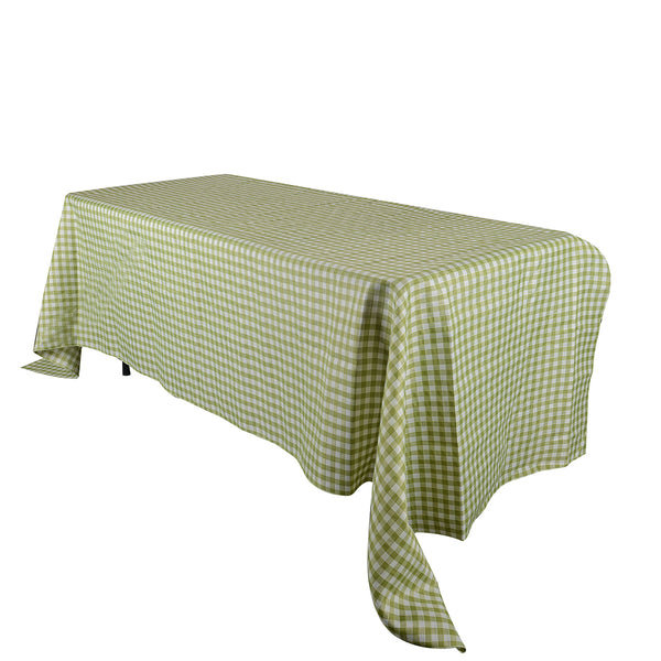 Lime - Checkered/ Plaid Rectangle Tablecloths - ( 58 inch x 126 inch )