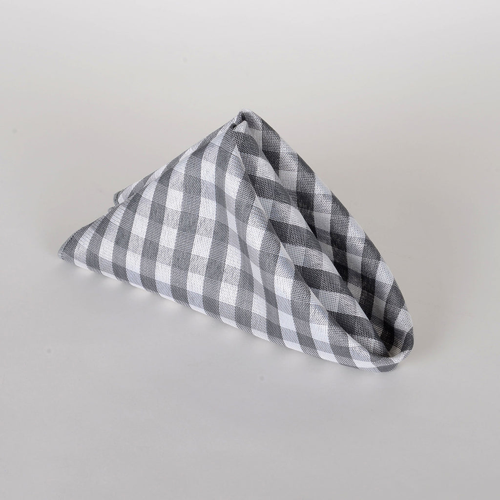 Grey - Checkered/ Plaid Napkins - Pack of 4