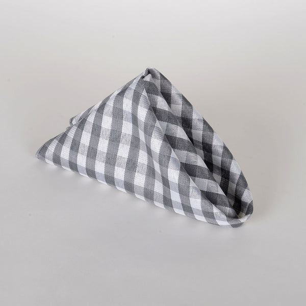 Grey - Checkered/ Plaid Napkins - Pack of 4