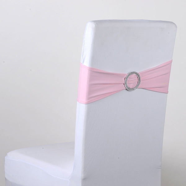 Light Pink Spandex Chair Sash w. Buckle 5 pieces