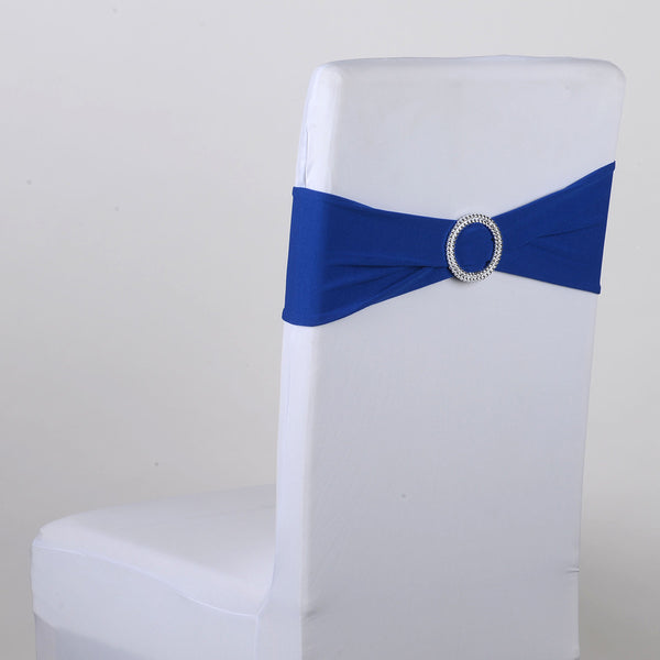 Royal Blue Spandex Chair Sash w. Buckle 5 pieces