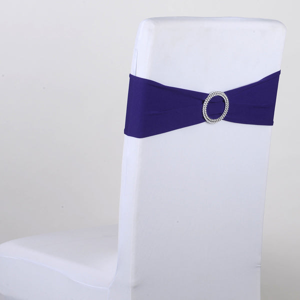 Purple Spandex Chair Sash w. Buckle 5 pieces