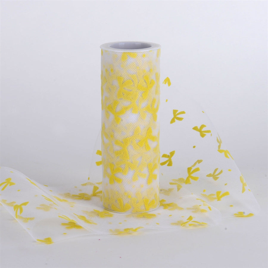 Bow Design Tulle Roll Yellow