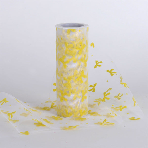 Bow Design Tulle Roll Yellow