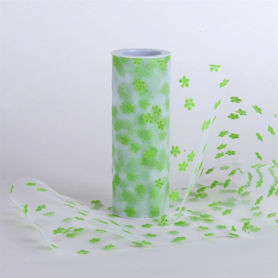 Snowflake Design Tulle APPLE GREEN