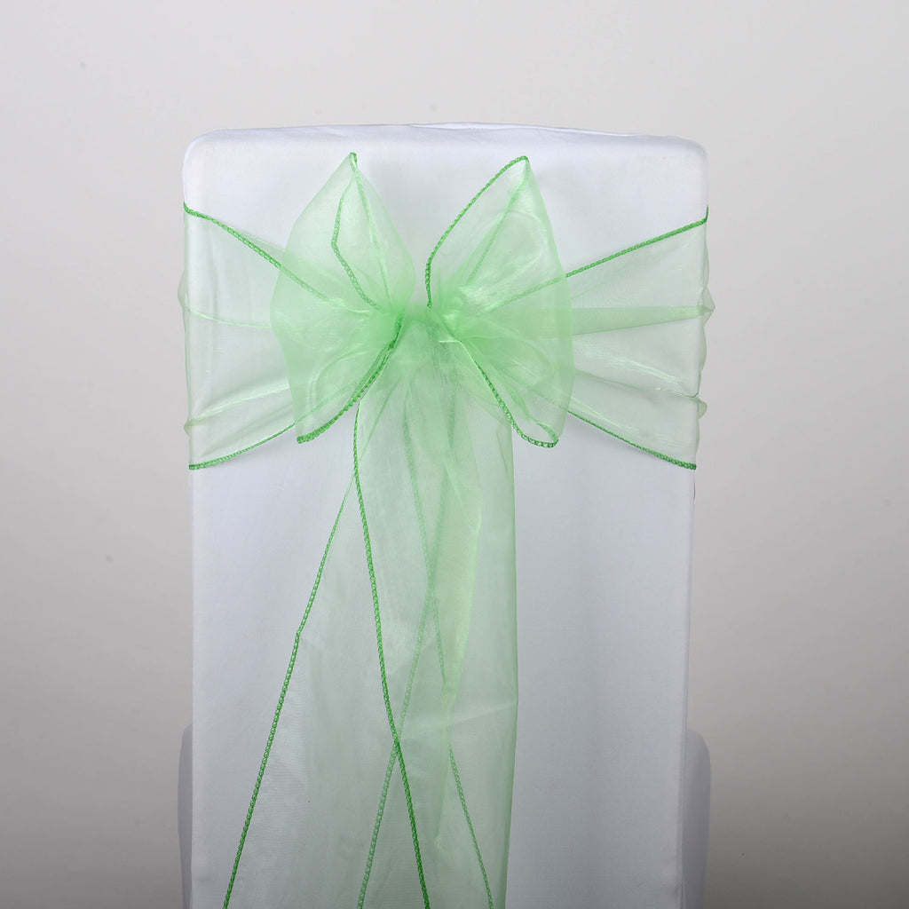 Mint Organza Chair Sashes Chair Sashes YourWeddingLinen