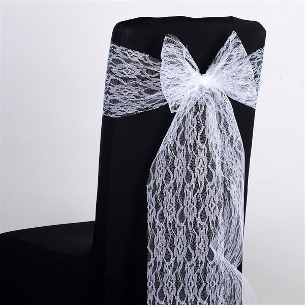 WHITE Lace Chair Sash