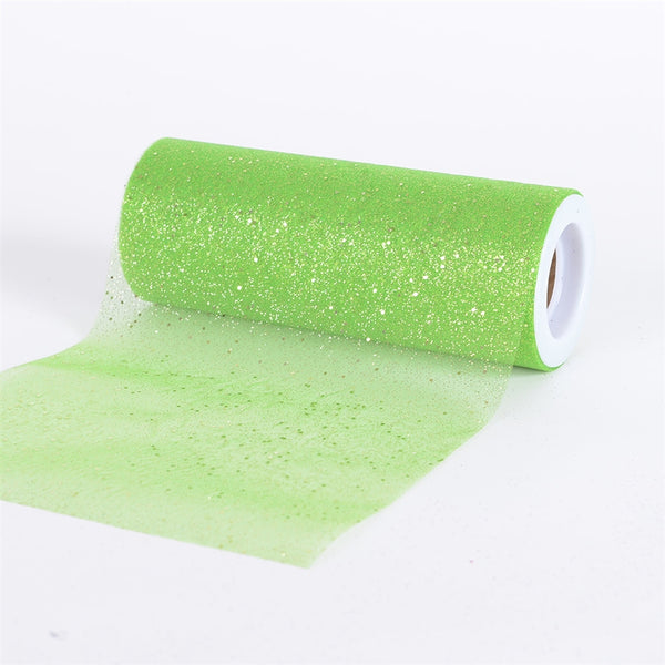 APPLE GREEN Confetti ORGANZA 6 Inch Roll 10 Yards