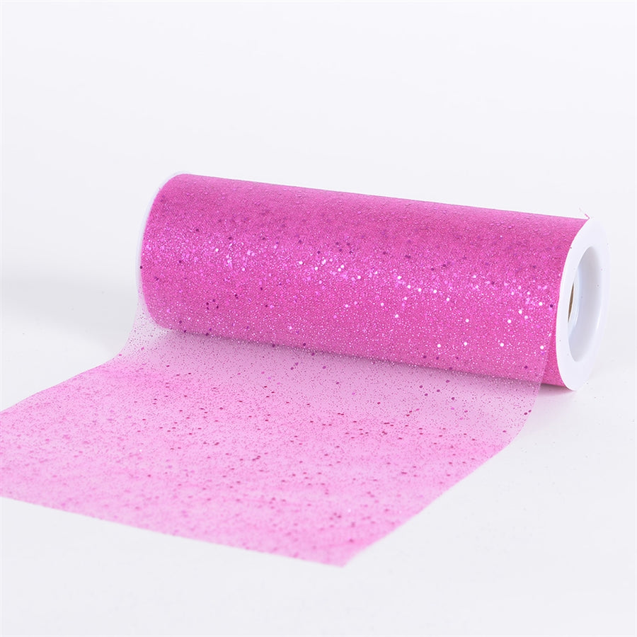 FUCHSIA Confetti ORGANZA 6 Inch Roll 10 Yards