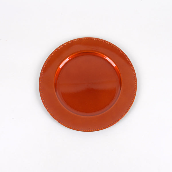 13'' Orange Round Charger Plates - Pack of 6