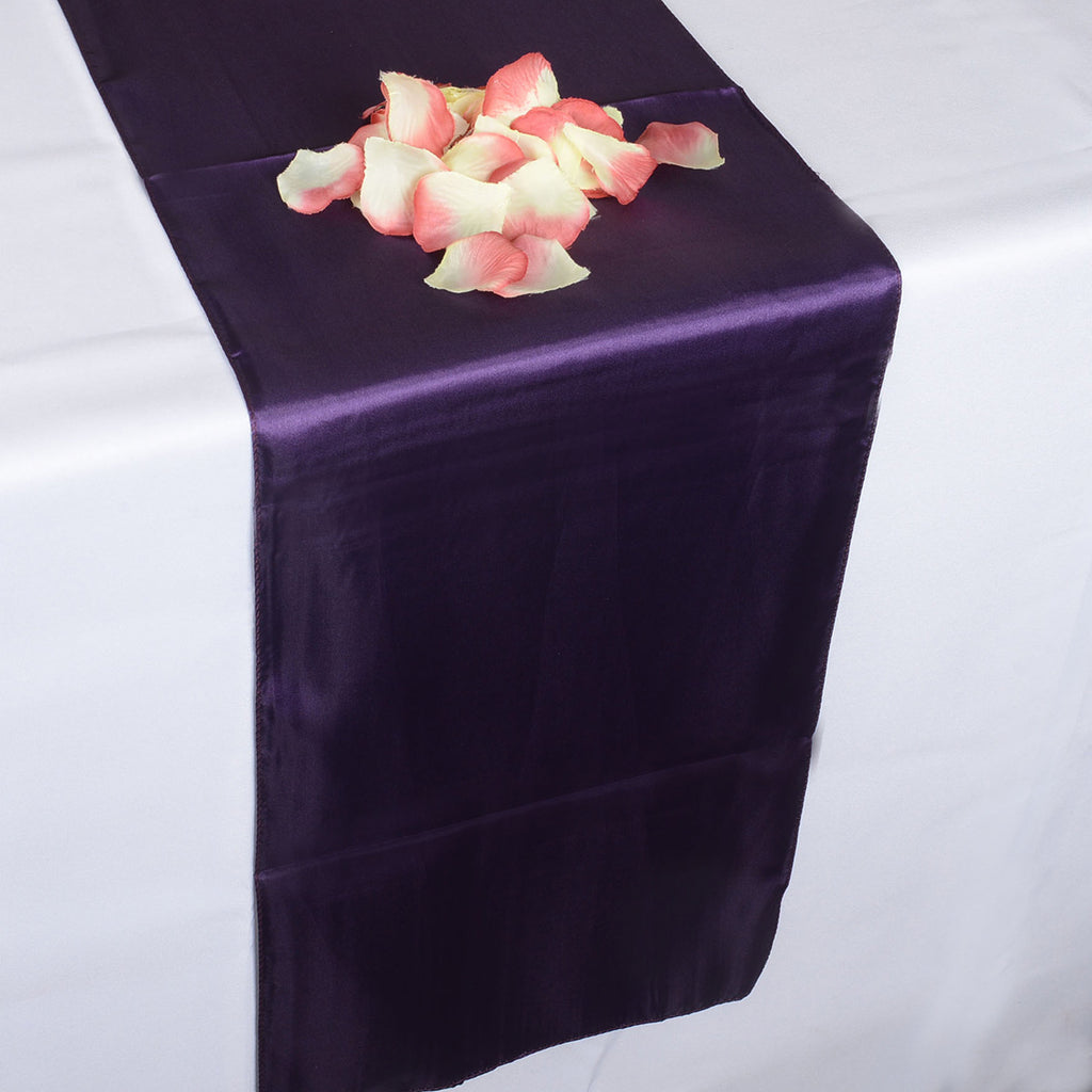 PLUM SATIN Table Runner - ( 12 inch x 108 inches )
