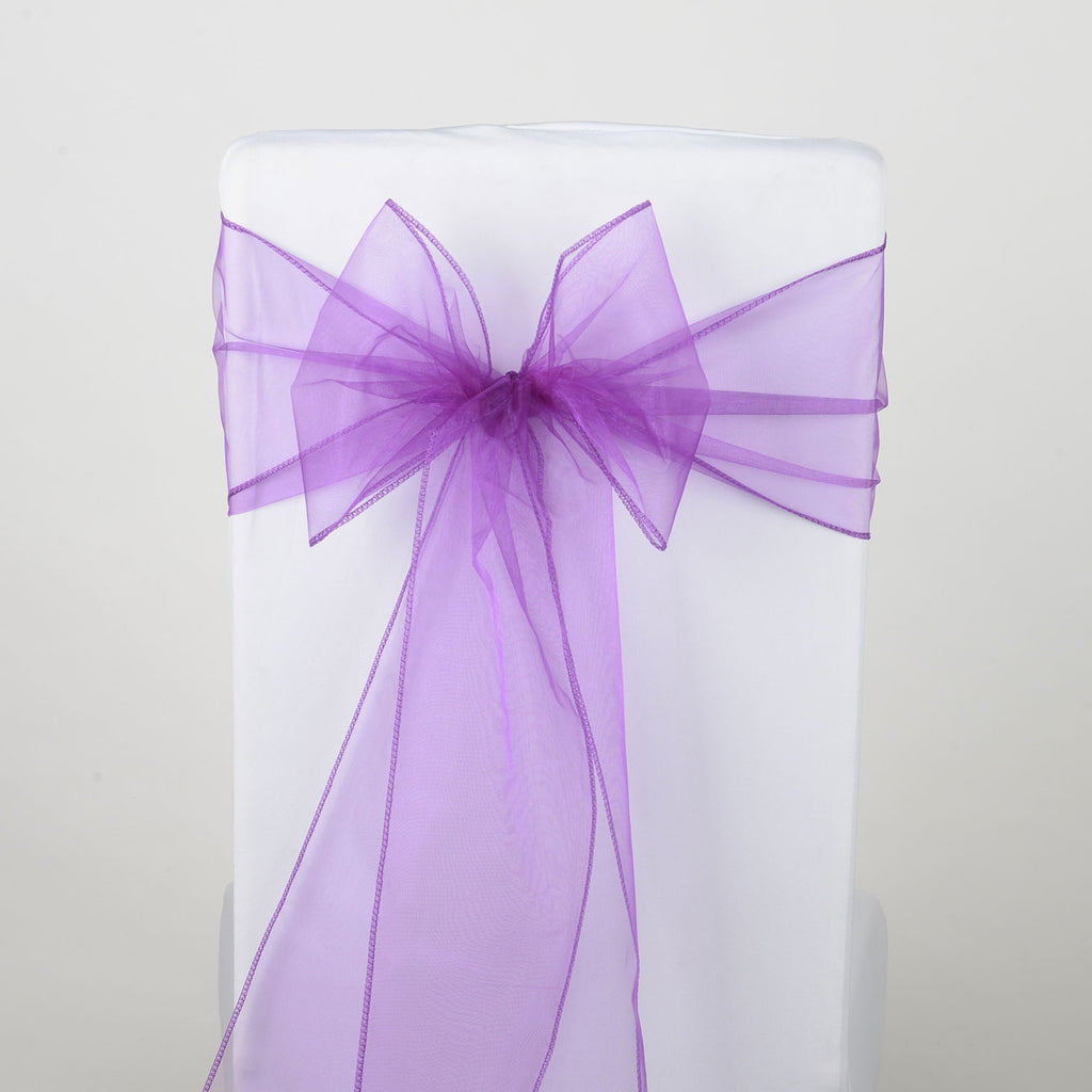 Purple Organza Chair Sash 10 Pieces – Your Wedding Linen