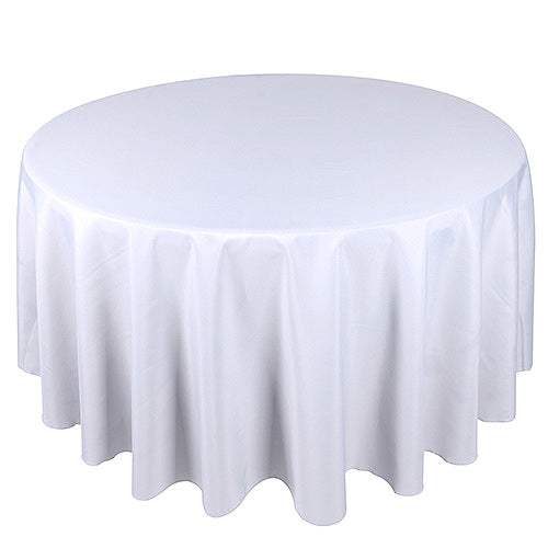WHITE 70 Inch POLYESTER ROUND Tablecloths