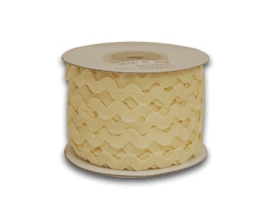 IVORY 10 mm Ric Rac Trim 25 Yards - RR10018