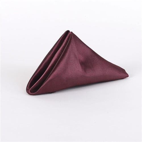 BURGUNDY SATIN Napkins 20 Inch x 20 Inch - Pack of 5