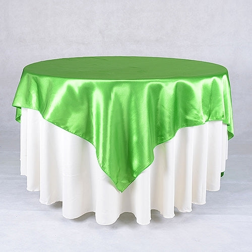 APPLE GREEN 90 Inch x 90 Inch SQUARE SATIN Overlays