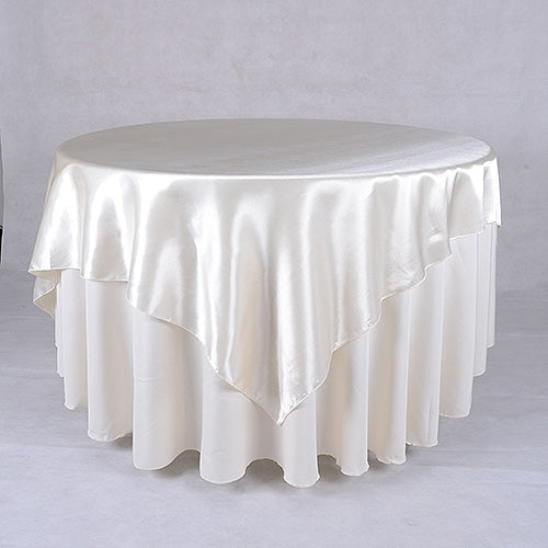 IVORY 90 Inch x 90 Inch SQUARE SATIN Overlays