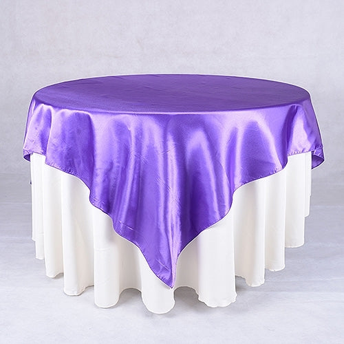 PURPLE 90 Inch x 90 Inch SQUARE SATIN Overlays