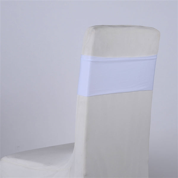 WHITE Spandex Chair Sash 5 pieces