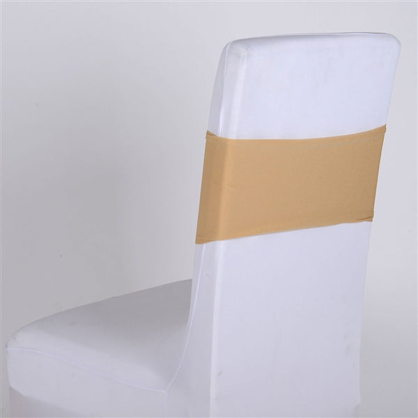 Champagne Spandex Chair Sash 5 pieces