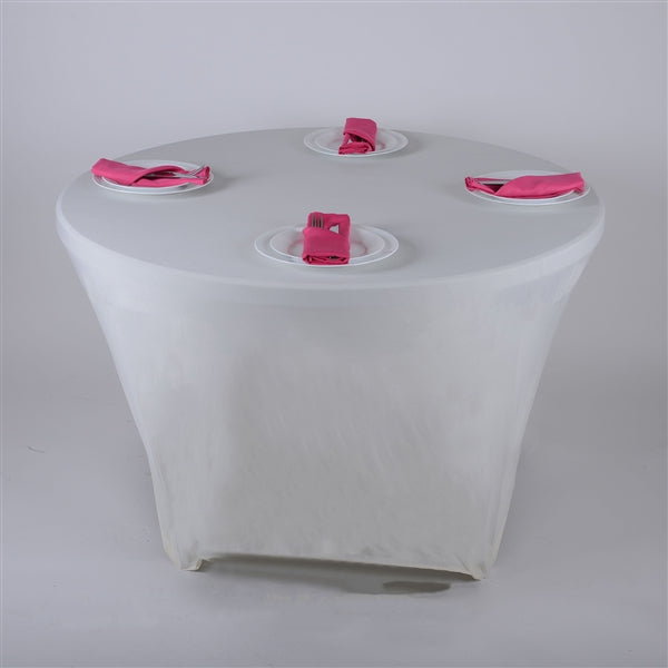 IVORY 8 Seat ROUND Spandex Tablecloths