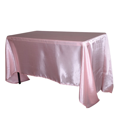 Light Pink 60 Inch x 102 Inch Rectangular SATIN Tablecloths