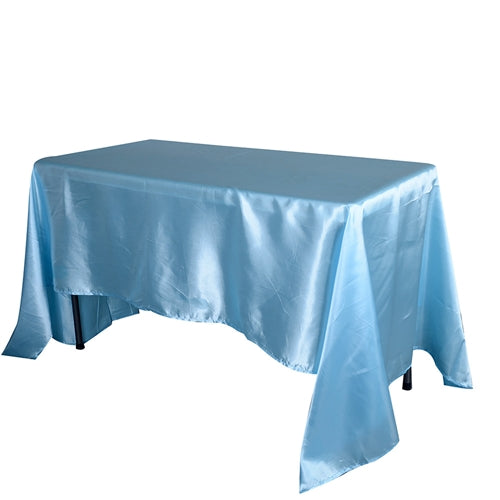 Light Blue 60 Inch x 126 Inch Rectangular SATIN Tablecloths