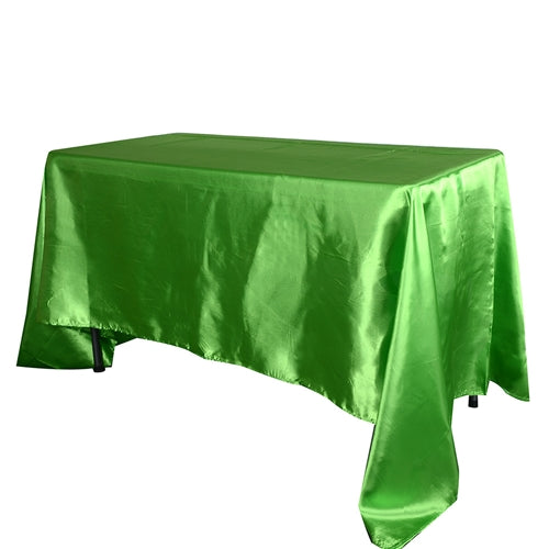 APPLE GREEN 60 Inch x 126 Inch Rectangular SATIN Tablecloths