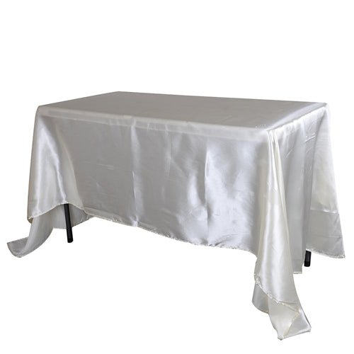 IVORY 60 Inch x 126 Inch Rectangular SATIN Tablecloths