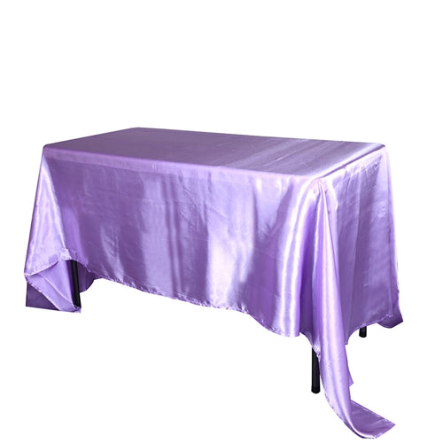Lavender 90 Inch x 132 Inch Rectangular SATIN Tablecloths