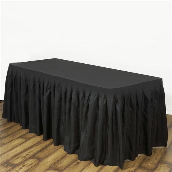 BLACK POLYESTER Table Skirt 14 Feet