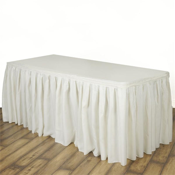 IVORY POLYESTER Table Skirt 17 Feet