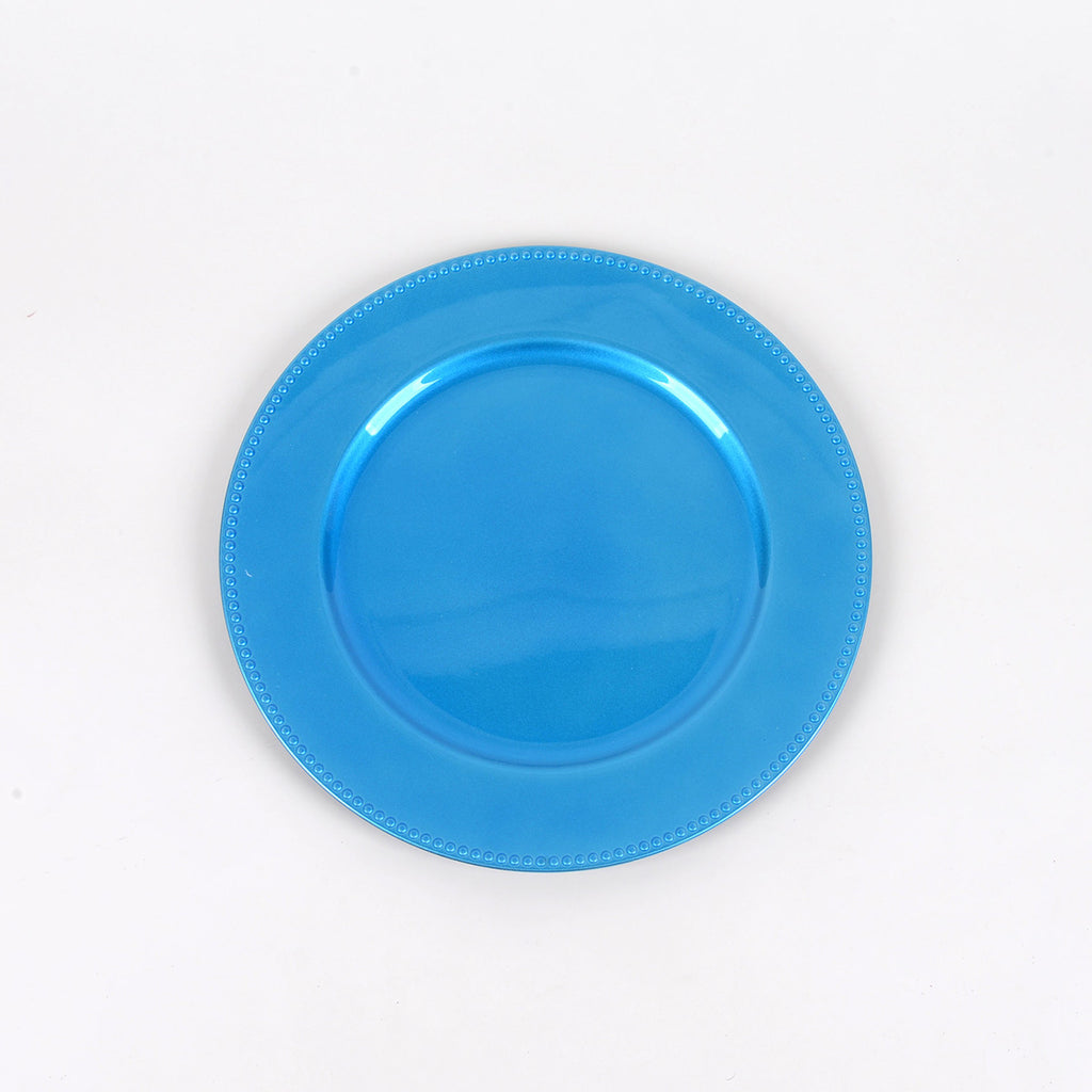 13'' Turquoise Round Charger Plates - Pack of 6