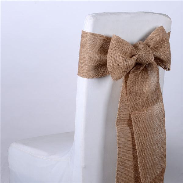 Natural Burlap Chair Sash ( Pack of 5 )