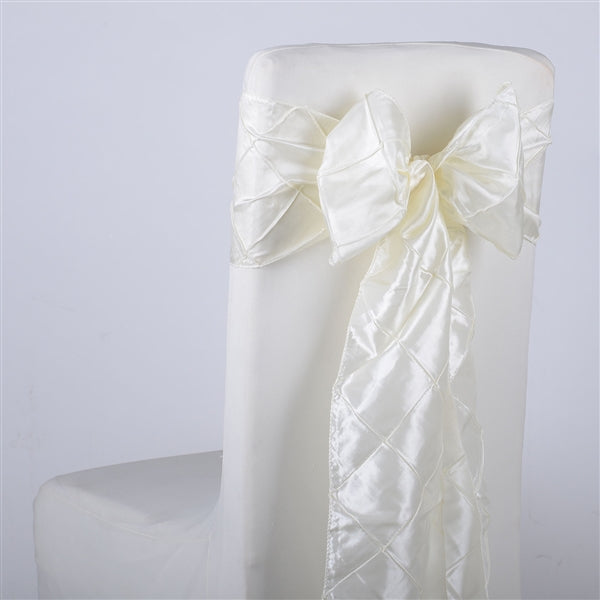 IVORY PINTUCK Chair Sashes 10 Pieces