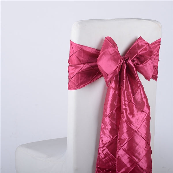 FUCHSIA PINTUCK Chair Sashes 10 Pieces