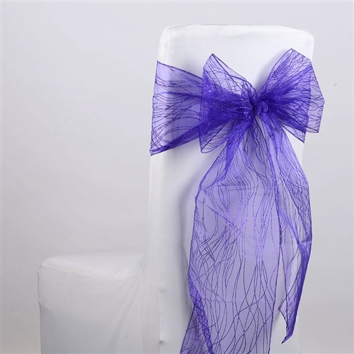 Purple Glitter Organza Chair Sash – Your Wedding Linen
