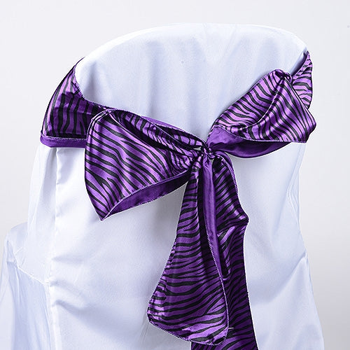 PURPLE Animal SATIN Chair Sash 10 Pieces