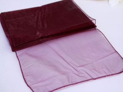 BURGUNDY ORGANZA Table Runner