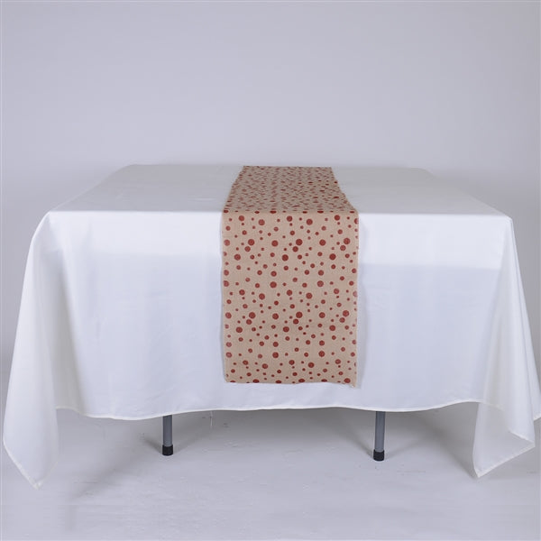 RED Dots Burlap Table Runner