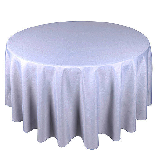 SILVER 90 Inch POLYESTER ROUND Tablecloths